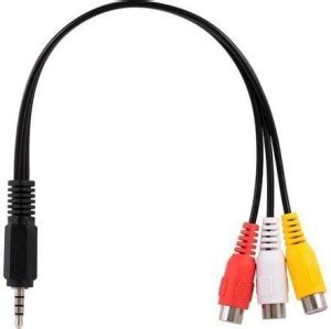 C & E TV-out Cable 3.5mm Stereo TRRS Male to 3 RCA Female Composite AV ...