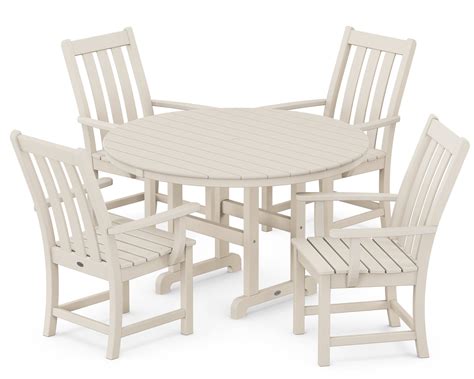 POLYWOOD Vineyard 5-Piece Round Farmhouse Dining Set - Casual Furniture ...