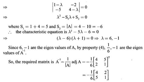 Properties of eigen values - Matrices