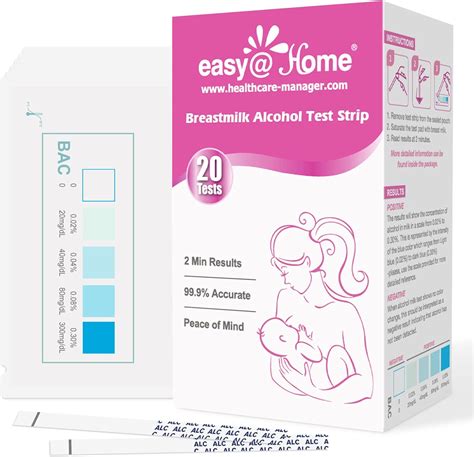 Easy@Home Breastmilk Alcohol Test Strips: 20 Pack Breast Milk Testing Strips for Alcohol, at ...