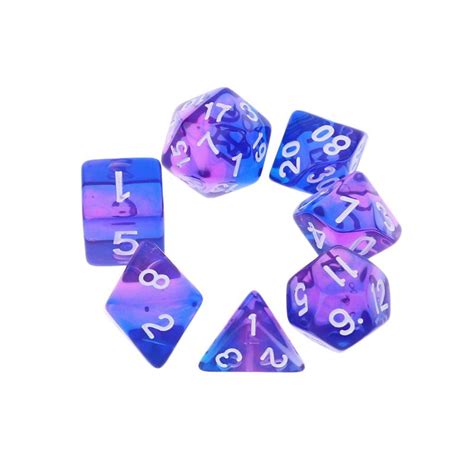 Buy 7pcs Transparent Sided Dice D4 D6 D8 D10 D12 D20 Dungeons & Dragon ...