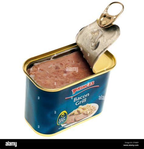 Can of Princes easy open Bacon Grill Stock Photo - Alamy