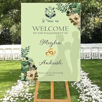 Theme My Party Custom Indian Engagement Ceremony Welcome Sign Board ...