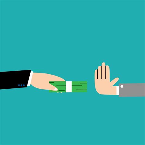 Say no to corruption and bribery concept. Illustration of people reject ...