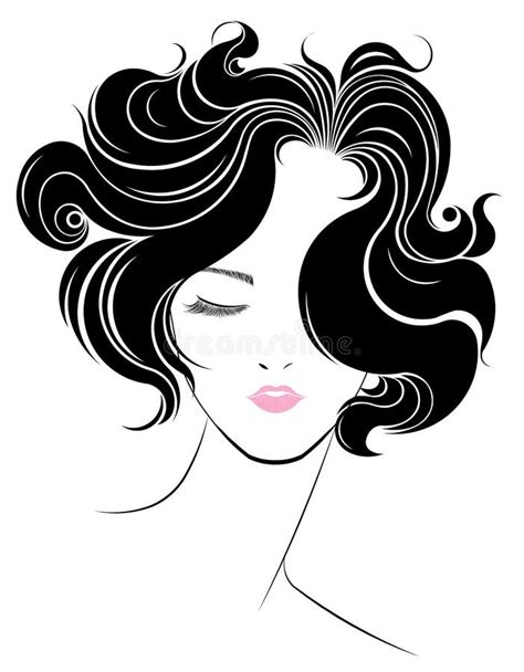 短发样式象，商标妇女面孔 向量例证. 插画 包括有 现代, 高雅, 线路, 头发, 艺术, 面部, 设计 - 45884867