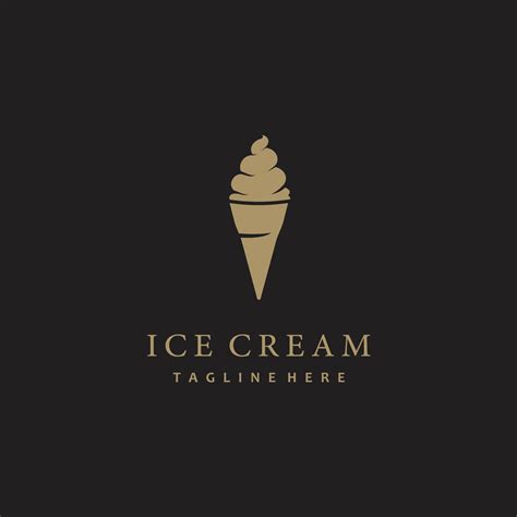 Modern minimalist ice cream logo design vector icon gold color 19998399 ...