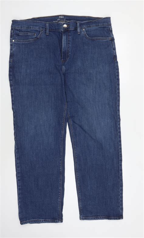 Marks and Spencer Men's Blue Straight Jeans 40 Regular – Preworn