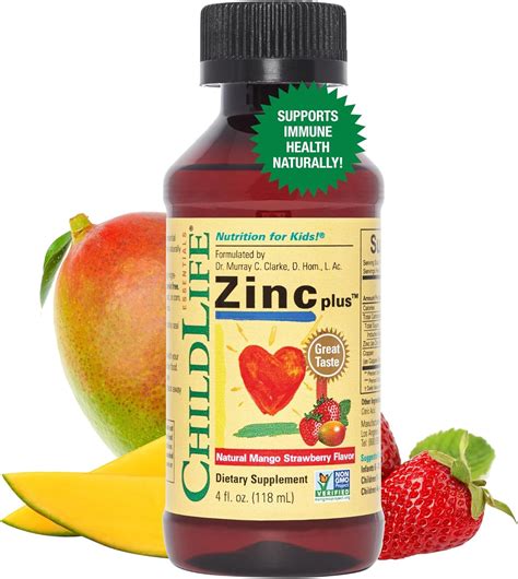 ChildLife Essentials | Zinc Plus® 4 Fluid Ounces (118 mL) Natural Mango ...