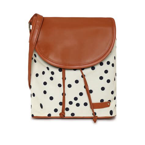 Buy Kleio Polka Dots Canvas Slingbag For Girls & Women Online