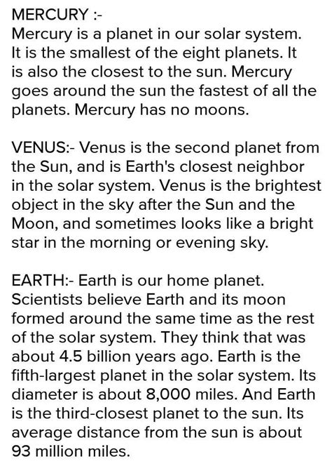 Write a short note on three planet - Brainly.in