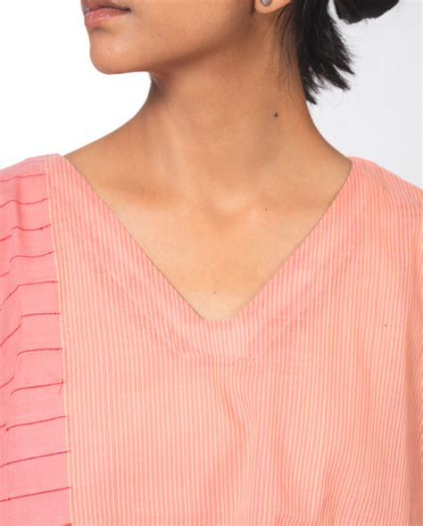 Kaftan Cotton Handloom Top - Pink