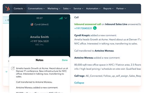 HubSpot Phone Call Transcript 的图像结果