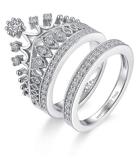 University Trendz Silver Plated Cubic Zirconia Metal Queen Crown ...