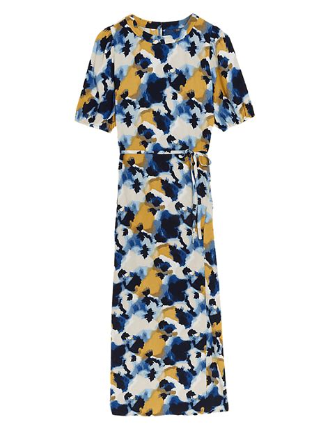 Buy Printed Round Neck Midaxi Column Dress at Marks & Spencer