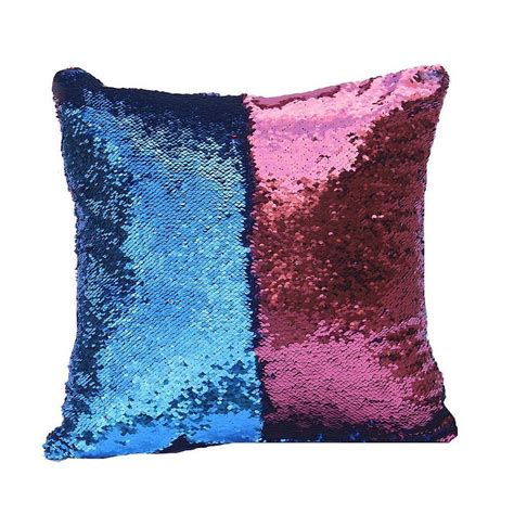 Buy Okayji Sequin Mermaid Throw Pillow Cover with Magical Color ...