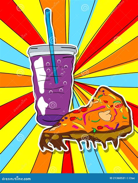 Pop art junk food stock vector. Illustration of soda - 21360531