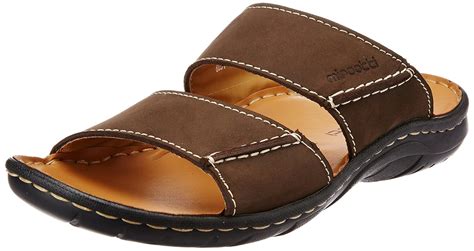 Miraatti Men's Coffee Leather Sandals and Floaters - 11 UK (6031-19 ...