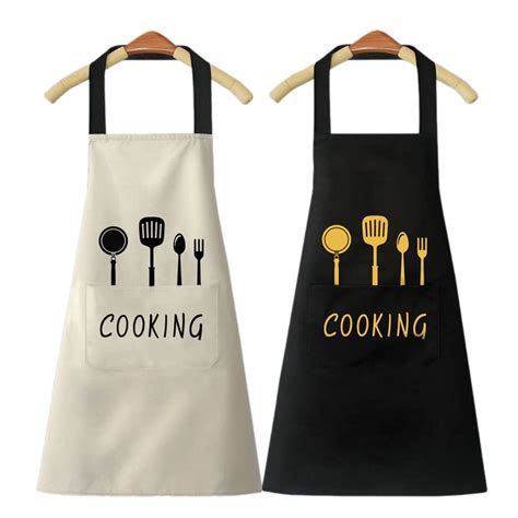 ACDANC 2Pcs Apron,Water-Resistant Design Aprons for Cooking,Generous ...