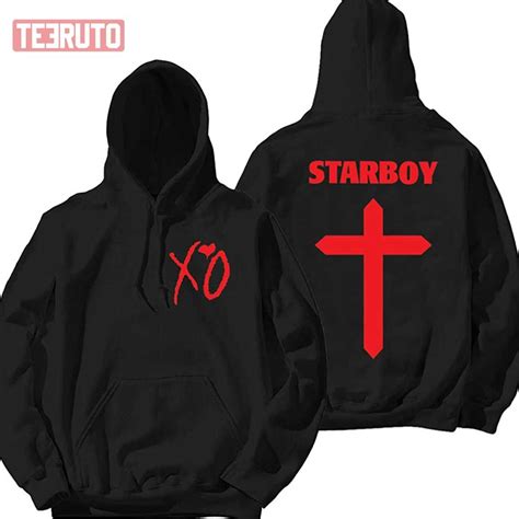 The Weeknd Starboy Cross Red Unisex Hoodie - Teeruto | The weeknd ...