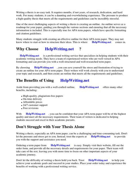 Image result for Paper Outline Examples APA