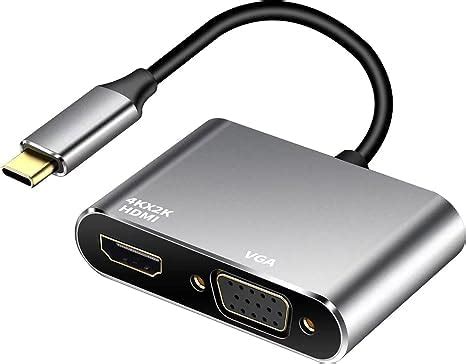 RuhZa USB C to HDMI VGA Adapter, 1080P USB Type-C to VGA HDMI Converter ...