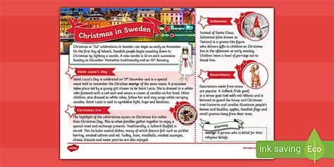Christmas in Sweden Fact File - Twinkl - KS2 (teacher made)