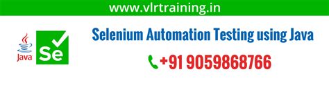 Selenium with Java Training - VLR Training Software Training institute ...