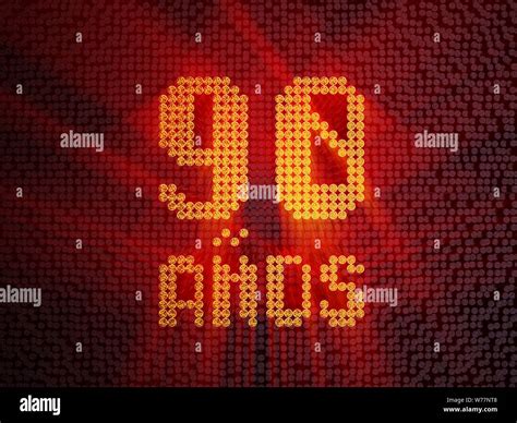 Inscription in Spanish. golden number ninety years (number 90 years ...