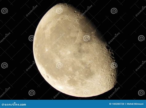Waning Gibbous Phase of the Moon Closeup Stock Photo - Image of eclipse ...