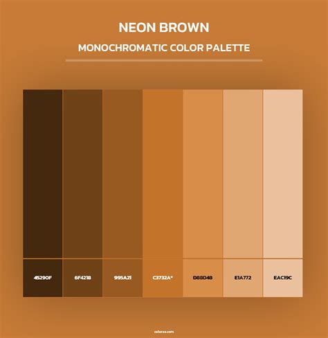 Neon Brown color palettes - colorxs.com