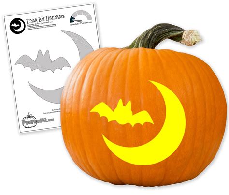 Bat And Moon Pumpkin Stencil