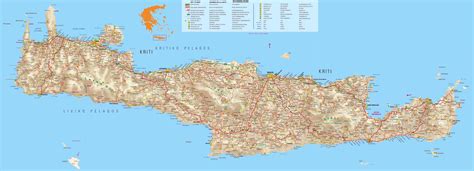 Maps of the island of Crete Greece