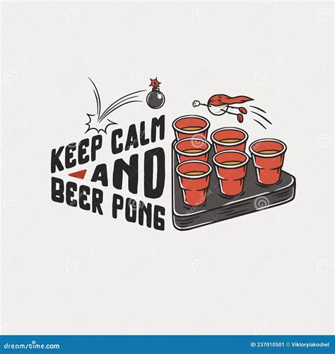 Beer Pong Game. Beer Cup and Ball for Bar, College Stock Vector ...