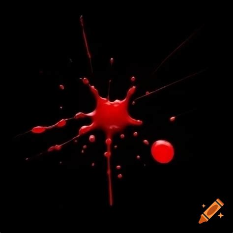 Realistic blood splatter on black background on Craiyon
