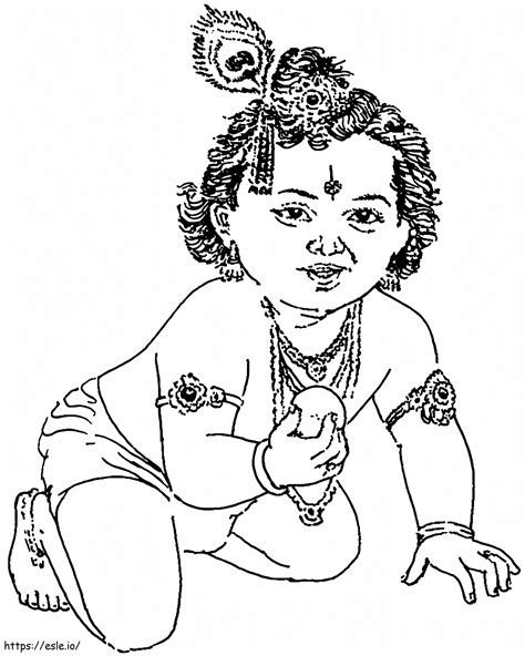 Krishna Hindu God coloring page