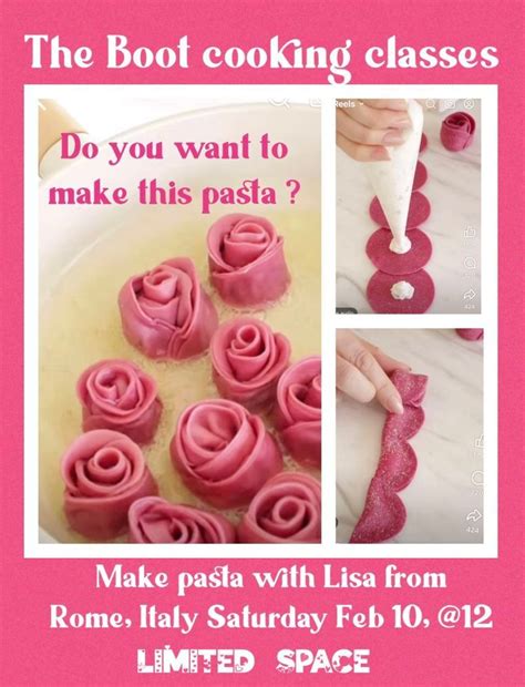 La Rosa (Rose shape pasta) $59 class , The Boot Pizzeria, Huntsville ...