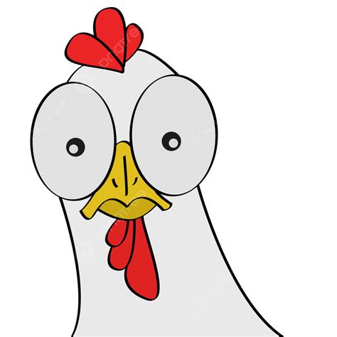 Funny Cartoon Chicken Face For Decoration, Chicken Clipart, Cartoon ...