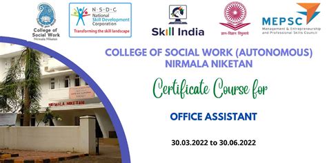 CERTIFICATE COURSE FOR OFFICE ASSISTANT | College of Social Work ...