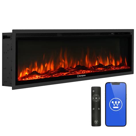 Westinghouse 60 Inch Electric Fireplace Heater, Compatible with Alexa ...
