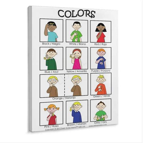 Sign Language Color Pink Sign Language Unicorn Colors Vocab Cards
