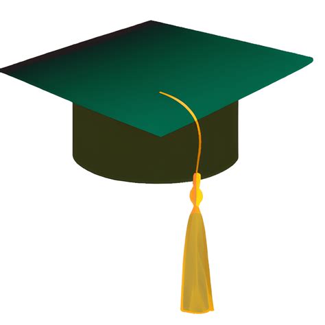 Green Graduation Cap with Gold Tassel SVG · Creative Fabrica