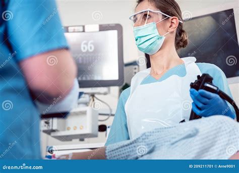 Internal Specialist Doctor Operating Endoscope in Colonoscopy Stock Image - Image of health ...