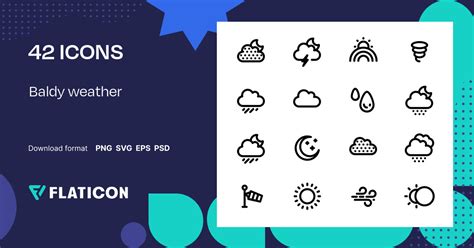 Baldy weather Icon Pack | 42 .SVG Icons