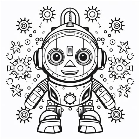 Space Robot Coloring Page - Coloring Page