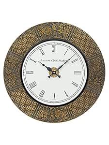 Buy Ancient Clock Makers Antique Wooden Designer Brass Layered ...