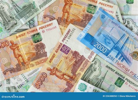 Banknotes in Russian Rubles. the Ruble is the Currency of Russia Stock Photo - Image of loan ...