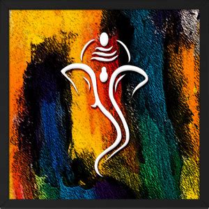 Ritwika's Lord Ganesha Abstracted Modern Line Art Multicolor Frame ...