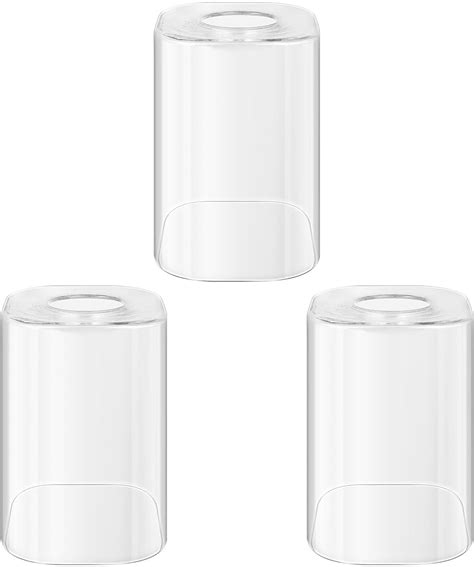 3 Pack Square Clear Glass Lamp Shade Covers, 5.71in Height, 3.94in ...