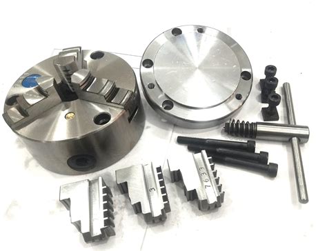 ASSORTS 125 mm Self Centering Chuck +Reversible Jaws+ Back Plate (MT2 ...