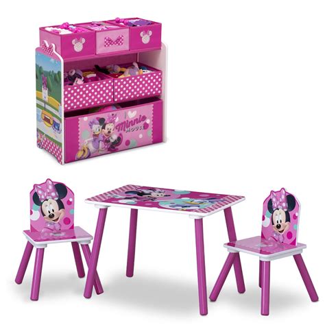 Disney's Minnie Mouse 4-Piece Kids Activity Set – Includes Table, 2 ...